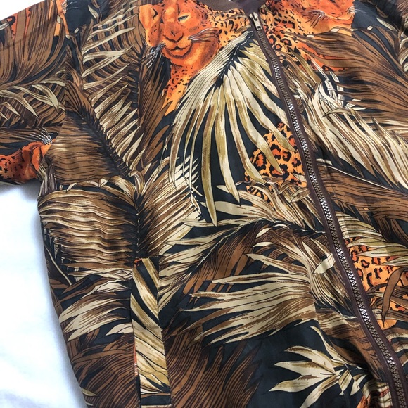 COPY - Vintage Jaguar Silk Bomber Jacket 90s Jungle Print - Picture 3 of 8